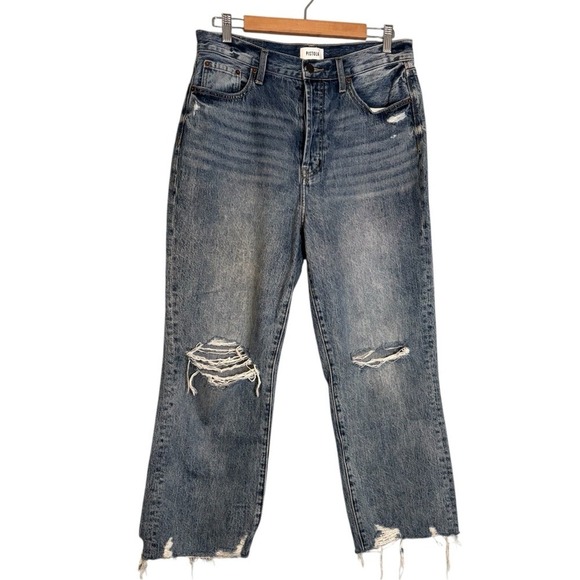 Pistola Womens Cassie Super High Rise Straight Leg‎ Distressed Jeans 30 Denim - Picture 2 of 12